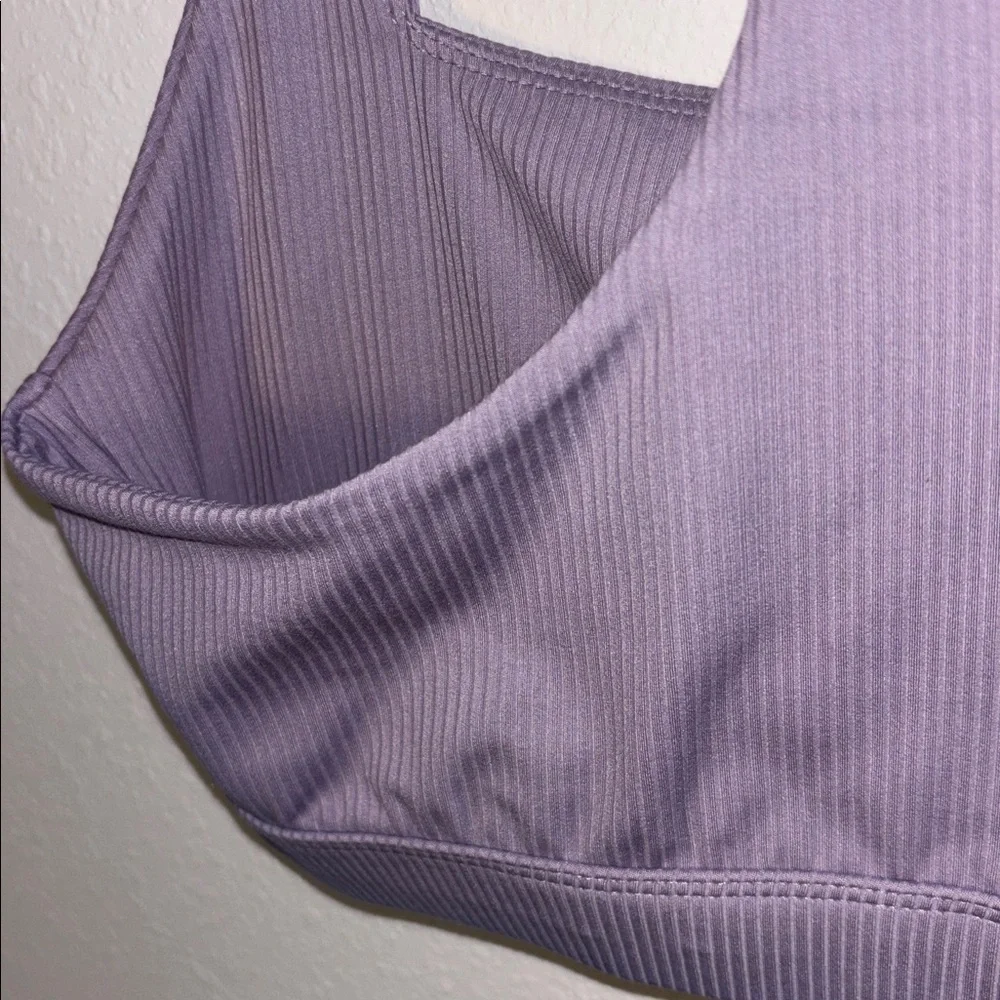 Carbon38 Racerback Bra in Ribbed Melt Lavender Gray - Picture 3 of 4